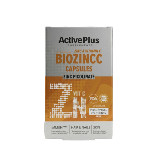 ActivePlus Biozincc Capsules Takviye Edici Gıda 30 Kapsül