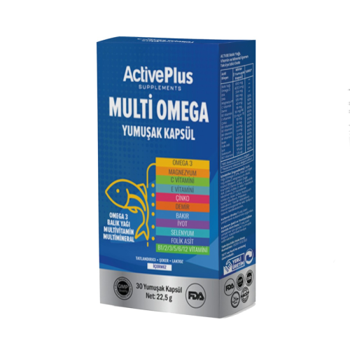 ActivePlus Multi Omega Takviye Edici Gıda 30 Yumuşak Kapsül