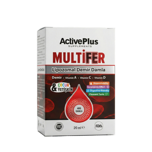 ActivePlus Multifer Lipozomal Demir Damla Takviye Edici Gıda 20 ml