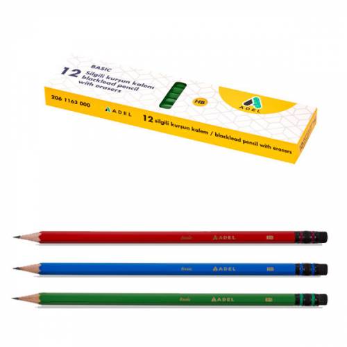 Adel Kurşun Kalem Basic Köşeli Silgili HB 2061163000