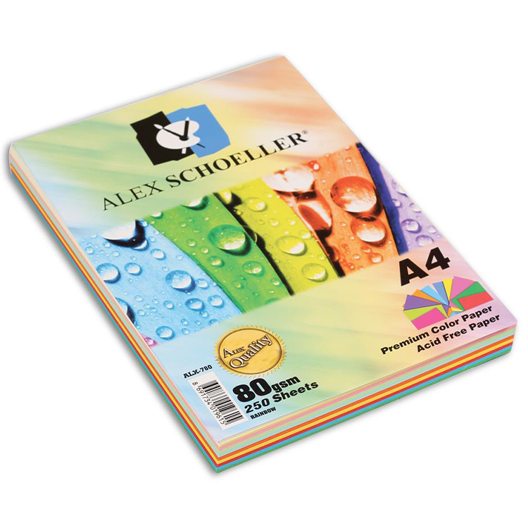 Alex Schoeller Fotokopi Kağıdı A4 250Li Renkli 5 Renk Karışık Alx-0305 450.11
