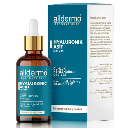 Alldermo Hyaluronic Acid ყოველდღიური დამატენიანებელი დამხმარე შრატი 30 მლ