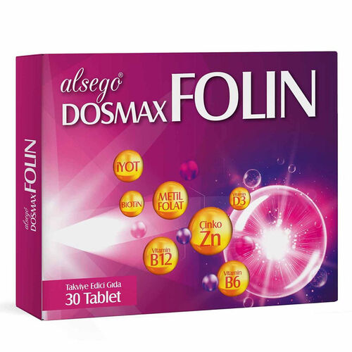 Alsego Dosmax Folin Takviye Edici Gıda 30 Tablet
