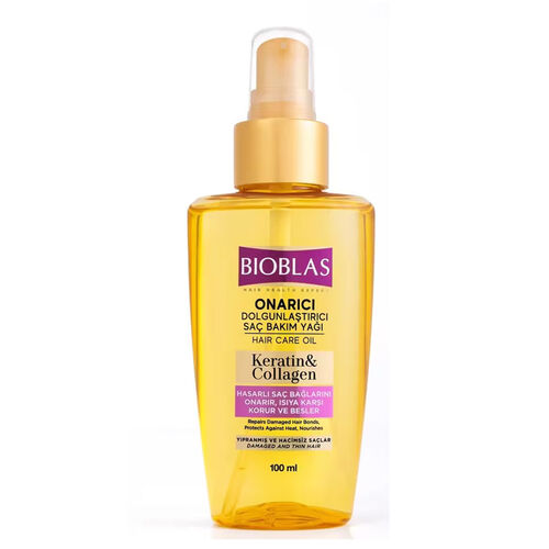Bioblas Keratin Collagen Dolgunlaştırıcı Saç Bakım Yağı 100 ml