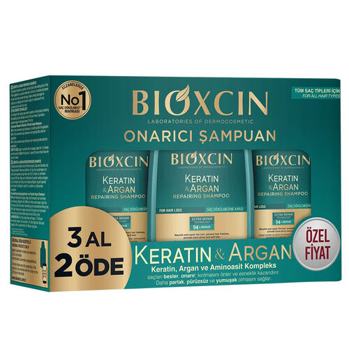 Bioxcin Keratin ve Argan Bariyer Onarıcı Şampuan 300 ml - 3 al 2 öde