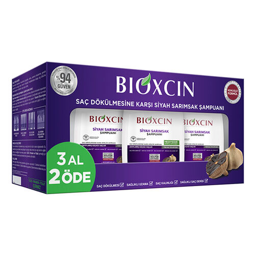 Bioxcin Saç Dökülmesine Karşı Siyah Sarımsak Şampuanı 300 ml | 3 al 2 ode