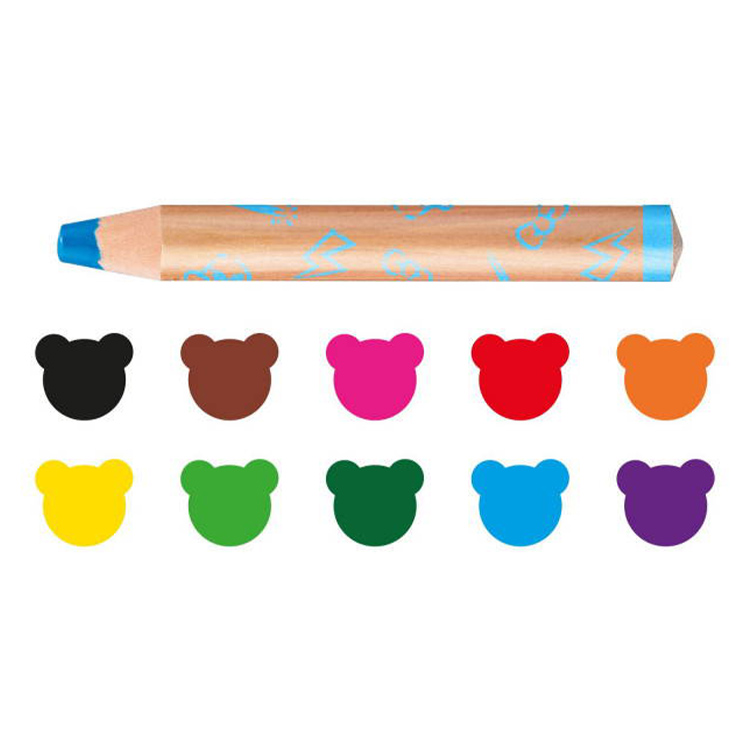Carioca Jumbo Bebek Ahşap Gövde Kuru Boya 3\'ü 1 Arada 10Lu 42818
