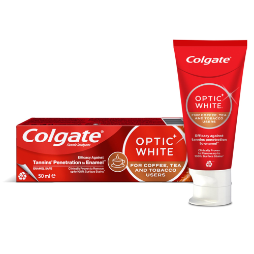 Colgate Optic White Kahve, Çay ve Tütün Kullananlar için Diş Macunu 50 ml