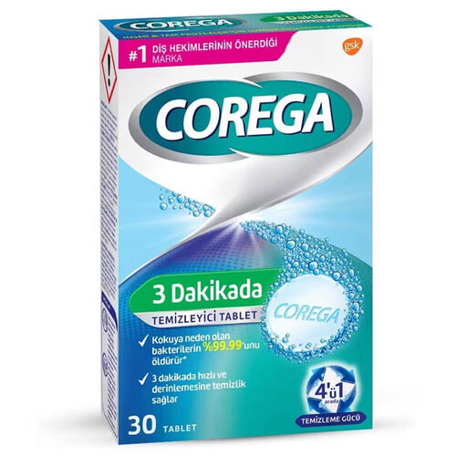 Corega Diş Protezi Temizleyici Tablet (30 Tablets)