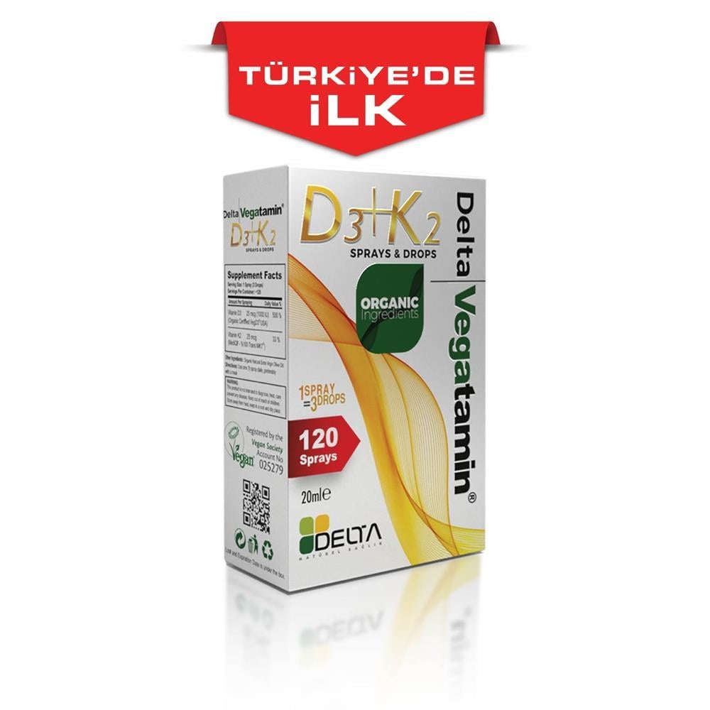 Delta Vegatamin D3 + K2 Spray & Tropfen 20 ml