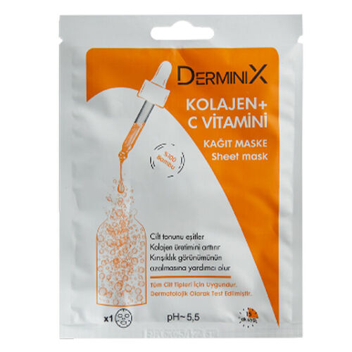 Derminix Collagen + Vitamin C Papiermaske 1 Stück