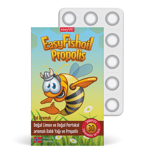 Easy Fish Oil Propolis 30 Çiğnenebilir Jel - Bal Aromalı