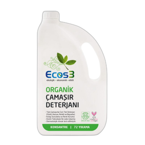 Ecos3 Organik Çamaşır Deterjanı 2500 ml - 72 Yıkama