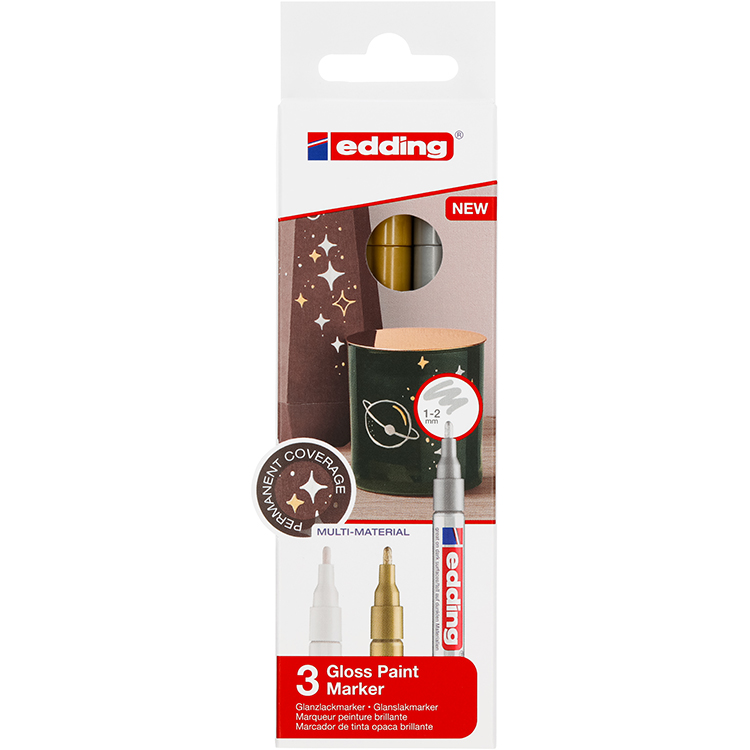 Edding Boya Dekor Markor Kalem 751 3Lü Kutu Metalik ED751K399Met