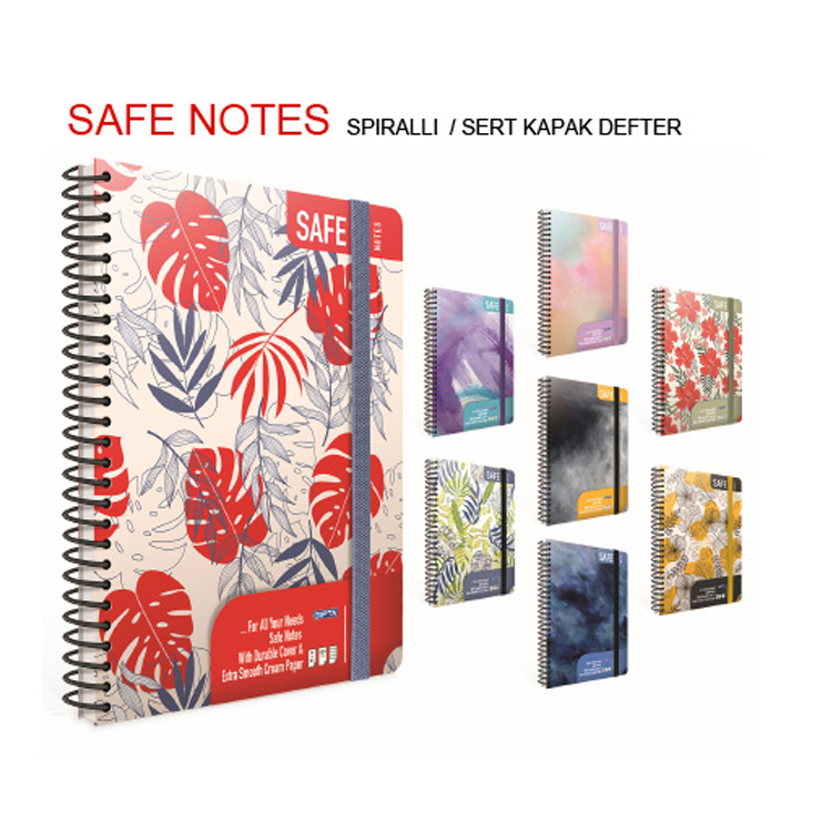 Gıpta Safe Notes 17X24 Spiralli Sert Kapak Defter 120 Yaprak Çizgili 5556