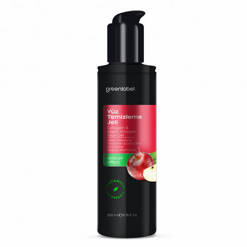 Greenlabel Elma Sirkesi ve Kolajen Özlü Yüz Temizleme Jeli 200 ml
