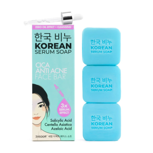 Greenlabel Korean Serum Soap Cica Anti Acne Face Bar 3x60 gr