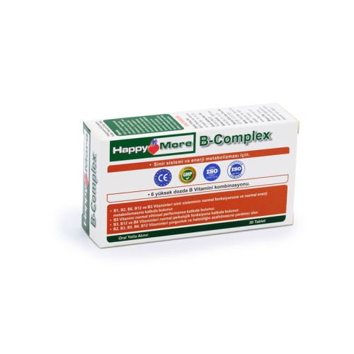 HappyMore B Complex Takviye Edici Gıda 30 Tablet