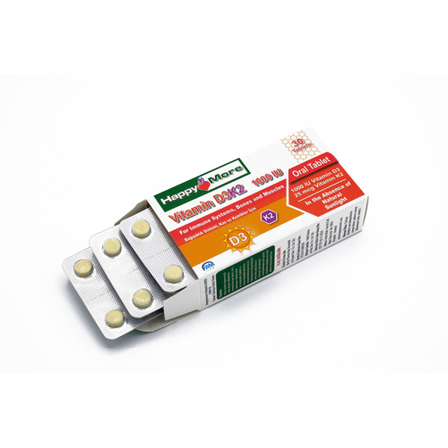 HappyMore Vitamin D3K2 Takviye Edici Gıda 30 Tablet
