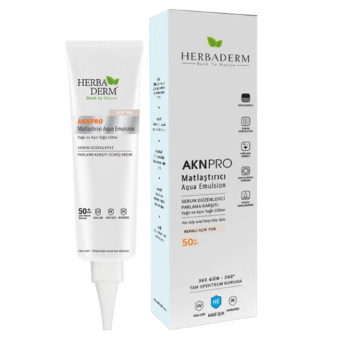 Herbaderm AKN Pro Matlaştırıcı Emülsiyon Spf 50 40 ml - Açık Ton