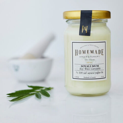 Homemade Aromaterapi Paçuli ve Lavanta Soyalı Mum 110 ml