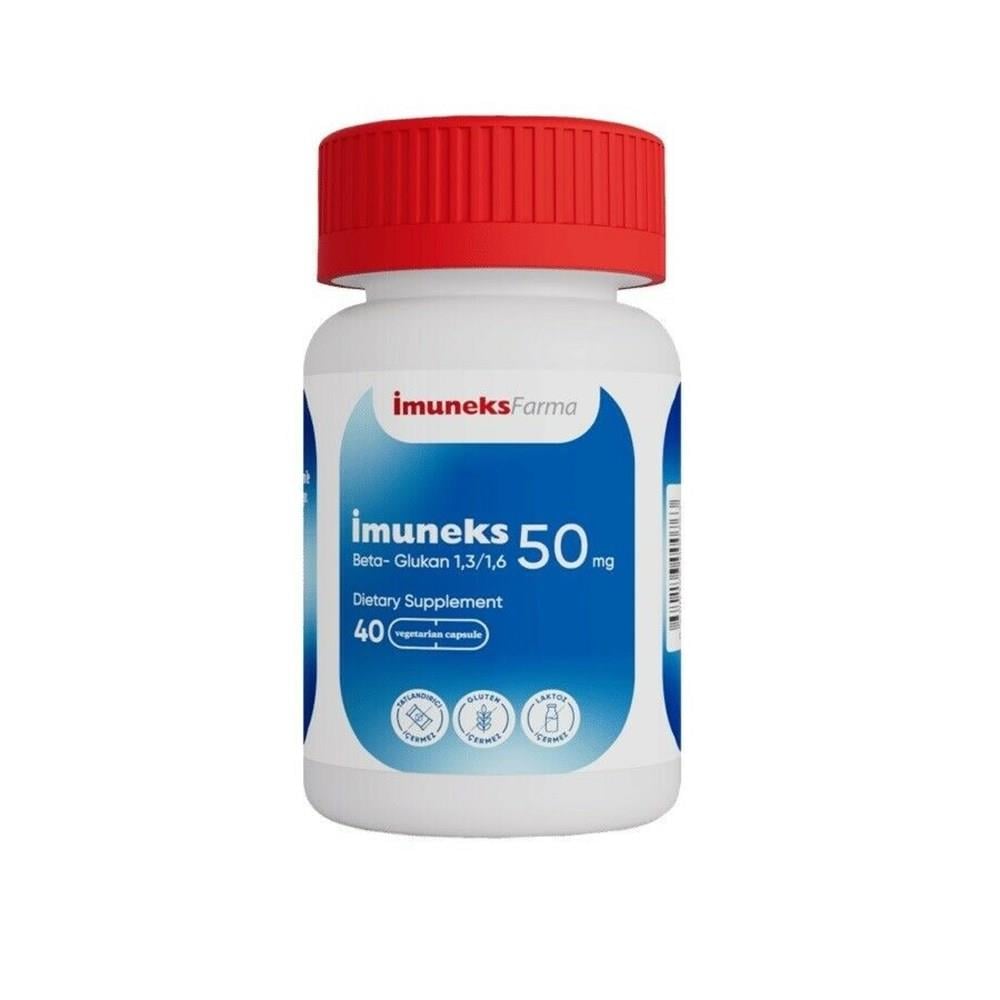 Imuneks Farma 50 mg Beta Glucan 40 Capsules