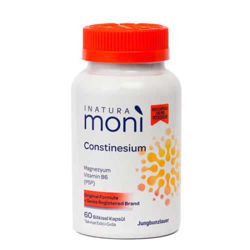 Inatura Moni Constinesium Magnesium, Vitamin B6, Potasyum 60 Bitkisel Kapsül