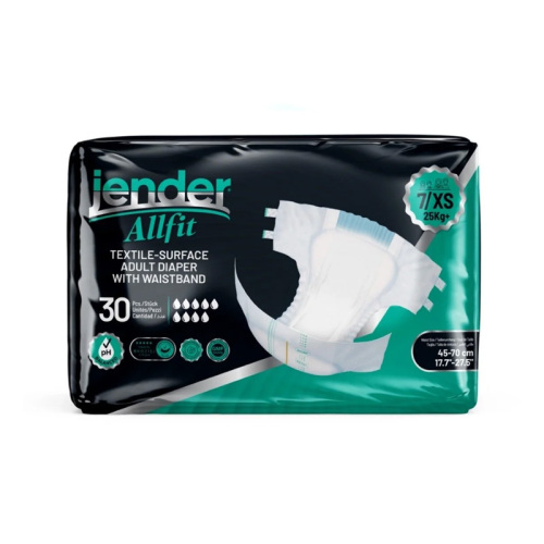 Jender Allfit Bebek ve Yetişkinlere Özel Bel Bantlı Bez 30 Adet - Extra Small