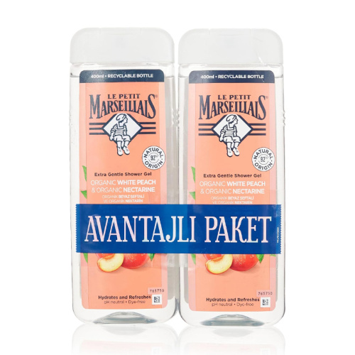 Le Petit Marseillais Şeftali ve Nektarin Duş Jeli 2x 400 ml