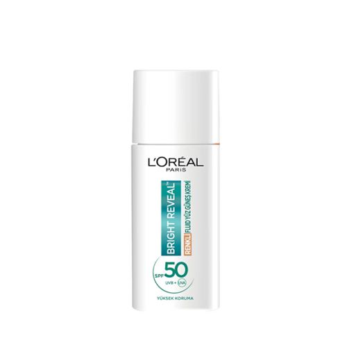 Loreal Paris Bright Reveal Renkli Fluid Güneş Kremi SPF50+ Medium 50 ml