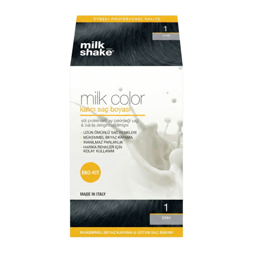 Milk Shake Milk Color Kalıcı Saç Boyası 1 Siyah EKO KİT