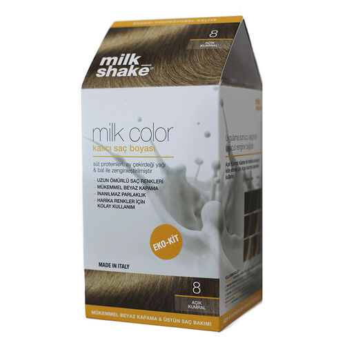 Milk Shake Milk Color Kalıcı Saç Boyası 8 - Açık Kumral - EKO KİT