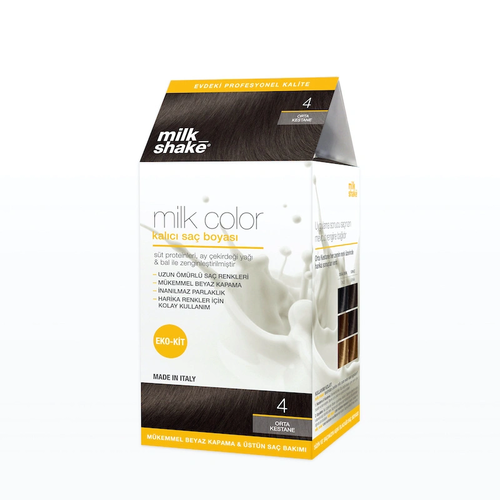 Milk Shake Milk Color Kalıcı Saç Boyası Orta Kestane 4 - EKO KİT