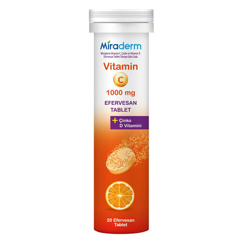 Miraderm C Vitamini 1000 mg 20 Efervesan Tablet