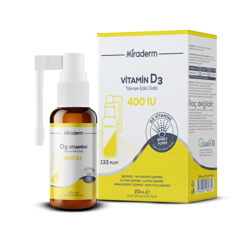 Miraderm Vitamin D3 Takviye Edici Gıda 20 ml