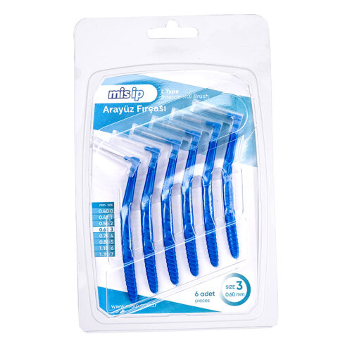 Mis İp Arayüz Fırçası 6 Adet - Size 3 - 0.60mm