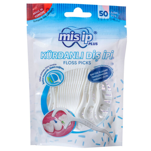 Mis İp Kürdanlı Diş İpi 50 Adet - Poşet