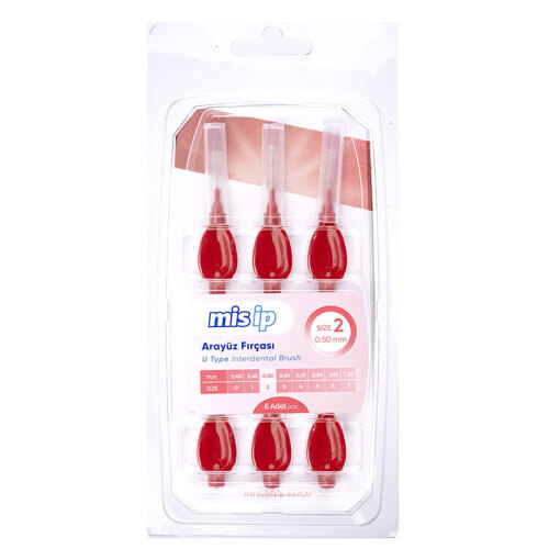 Mis İp U Tipi Arayüz Fırçaları 6 Adet - Size 2 - 0.50mm