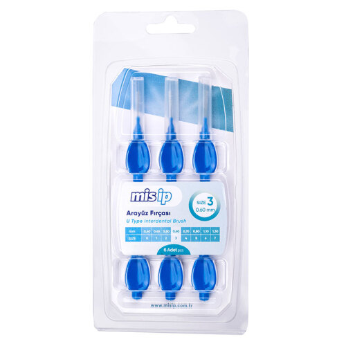 Mis İp U Tipi Arayüz Fırçaları 6 Adet - Size 3 - 0.60mm