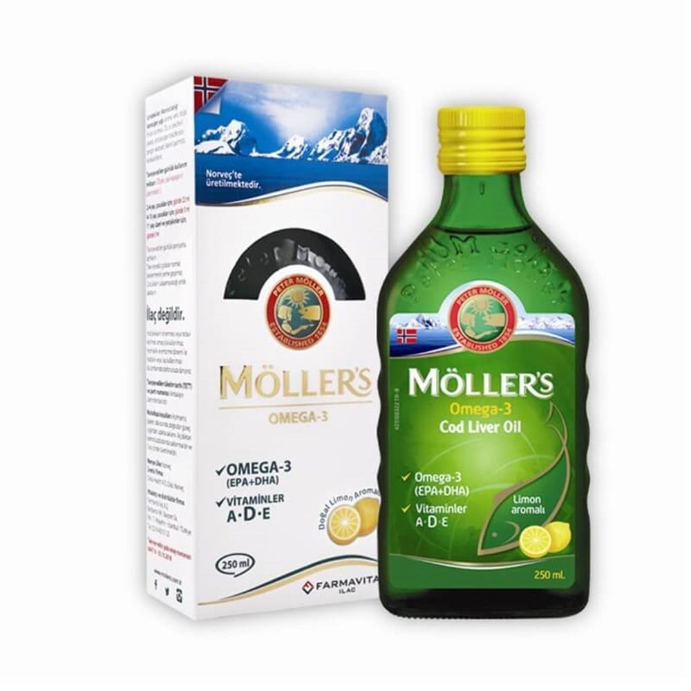 Möller\'s Fish Oil სიროფი ლიმონის არომატით 250 მლ