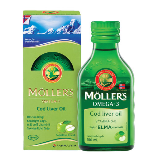 Möllers Omega-3 - Balık Yağı Sıvı Formu 150 ml - Elmalı