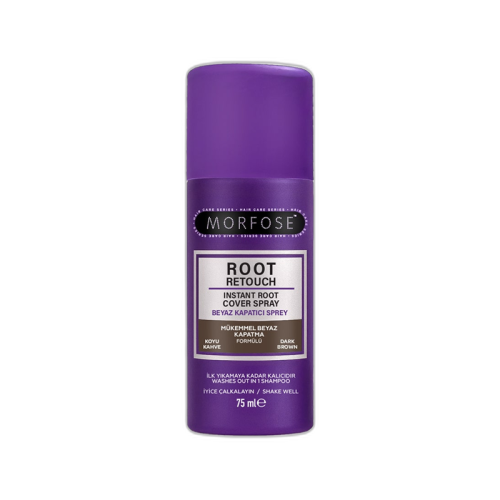 Morfose Root Retoucher Beyaz Kapatıcı Saç Spreyi Koyu Kahve Dark Brown 75 ml