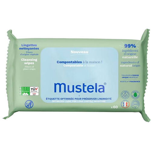 Mustela Kompost Edilebilir Islak Mendil 60 Adet