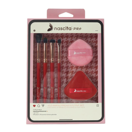 Nascita 4lü Makyaj Fırçası ve 2li Puf Seti 164