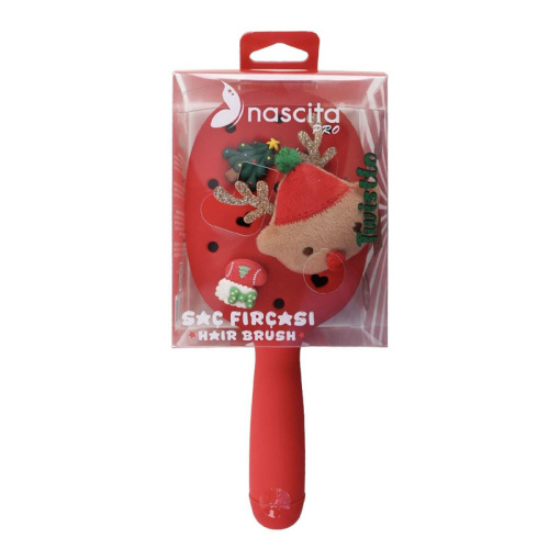 Nascita Twistlo Yılbaşı Temalı Saç Fırçası Kırmızı 75