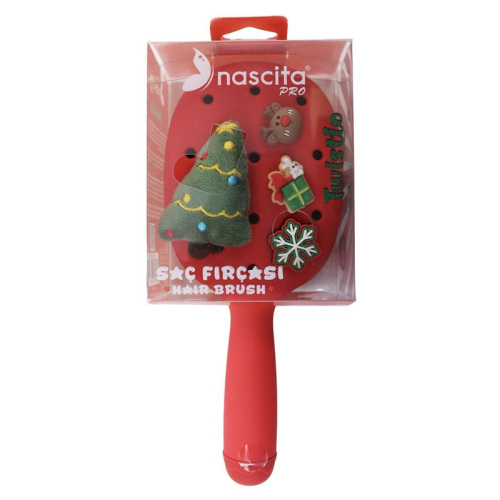 Nascita Twistlo Yılbaşı Temalı Saç Fırçası Kırmızı 76