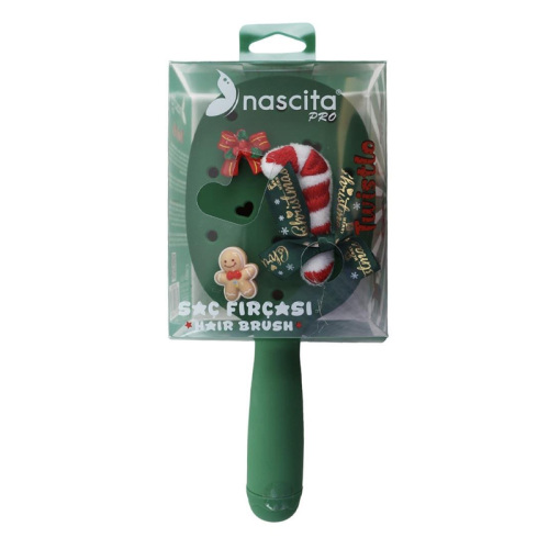 Nascita Twistlo Yılbaşı Temalı Saç Fırçası Yeşil 75