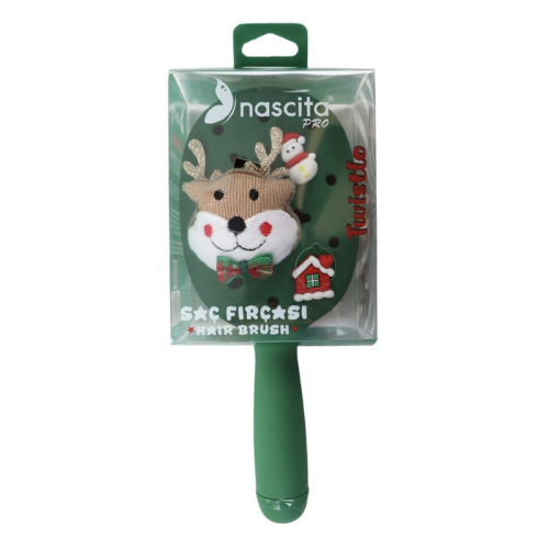 Nascita Twistlo Yılbaşı Temalı Saç Fırçası Yeşil 76