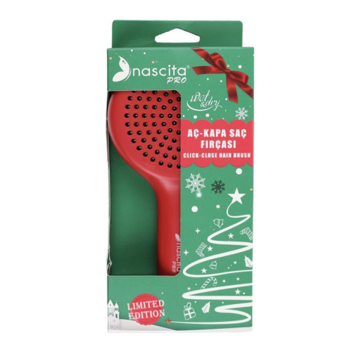 Nascita Yeni Yıl Aç-Kapa Saç Fırçası Kırmızı 77