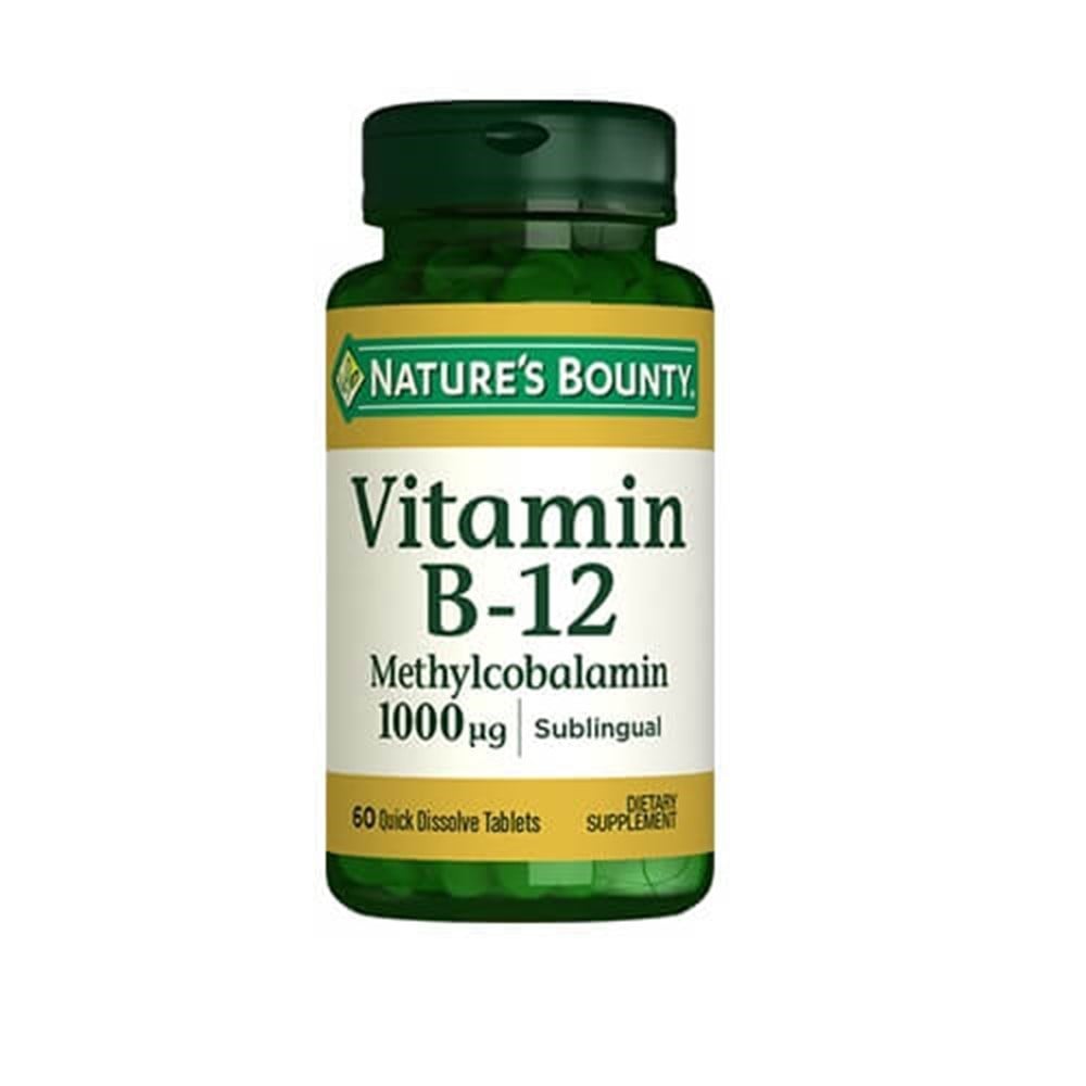 Nature\'s Bounty Vitamine B12 Méthylcobalamine 1000 mcg 60 Comprimés sublinguaux